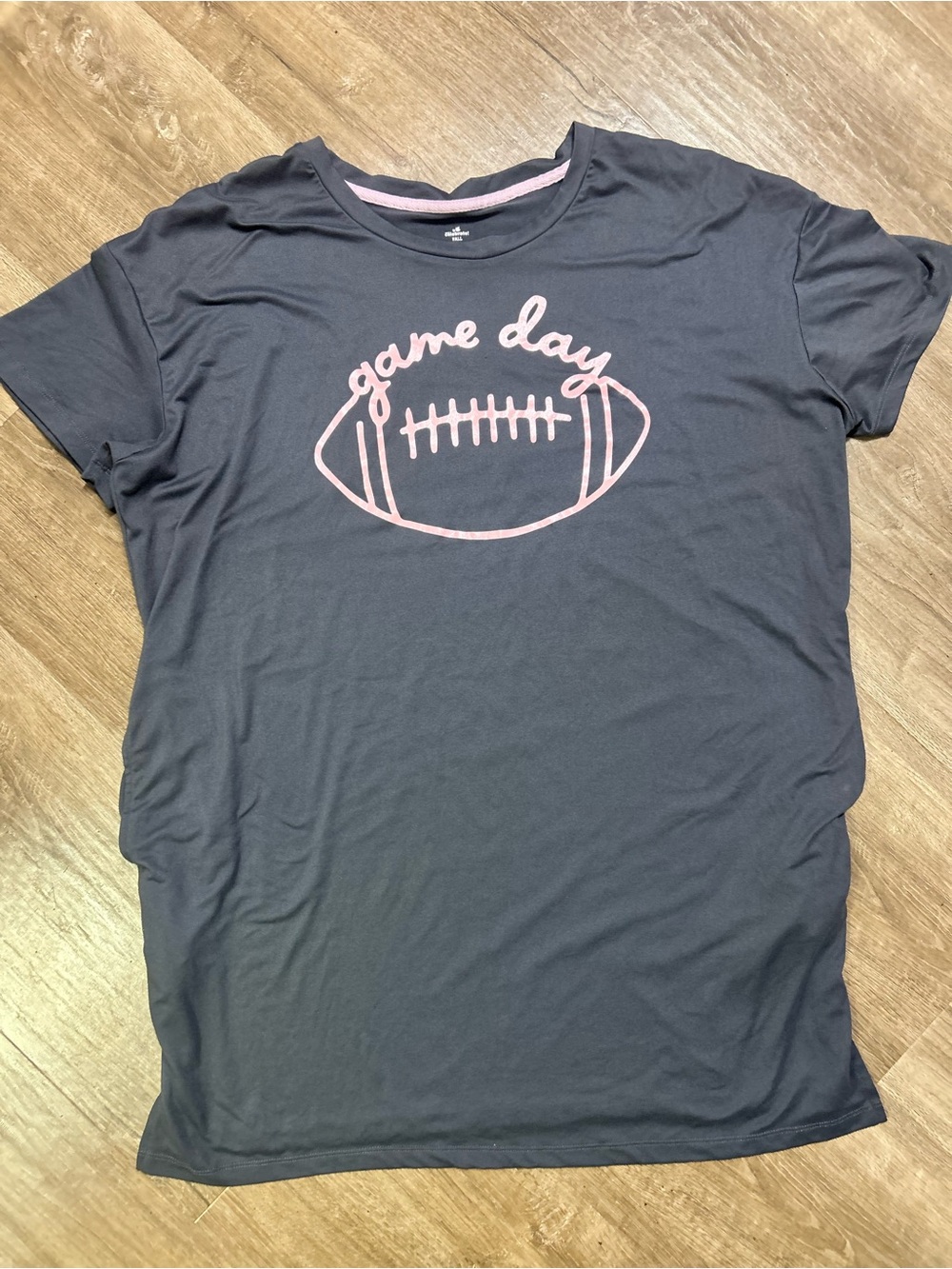 Game Day Football Graphic sleep Shirt - Black with Pink Print
